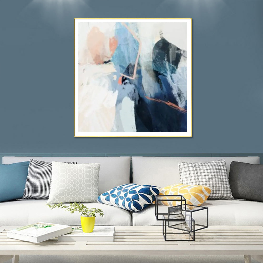 Luz I Gold Framed Canvas Wall Art - 40x40cm Premium Print