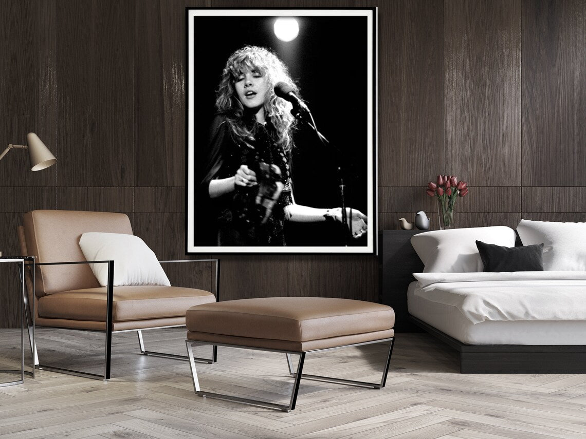 Stevie Nicks Concert Canvas Art Print - 30x40cm Framed Wall Decor