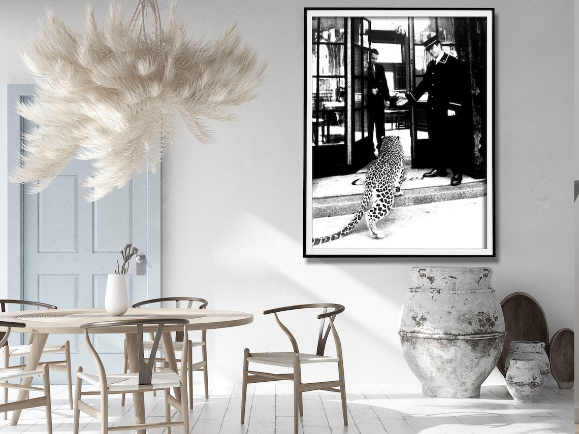 Luxury Leopard Jewelry Shop Canvas Art with Black Frame - 50cm x 70cm