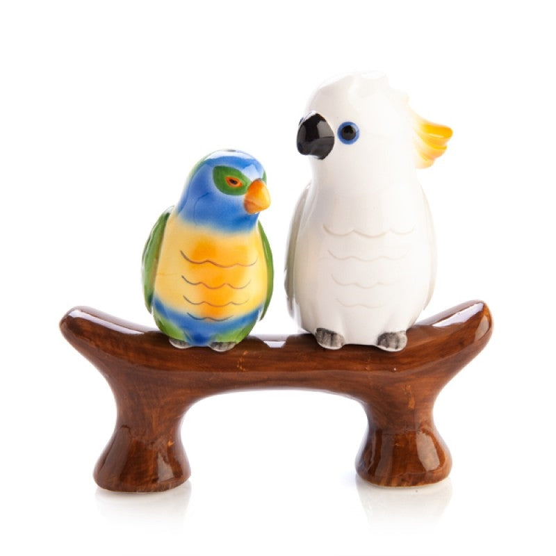 Cockatoo and Rainbow Lorikeet Salt and Pepper Shakers Set