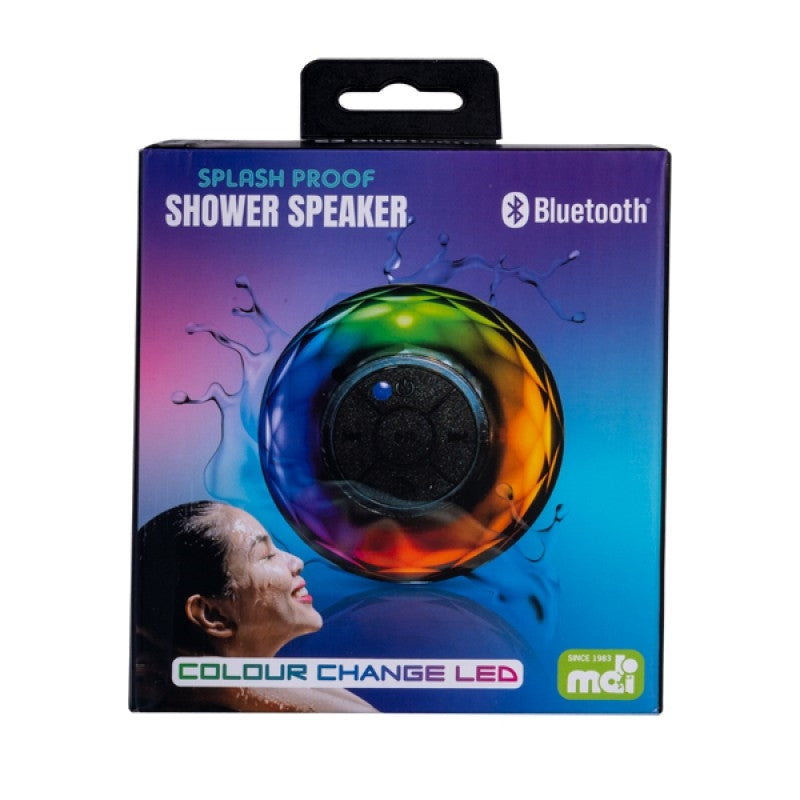 Water-Resistant Bluetooth Shower Speaker with LED Lights
