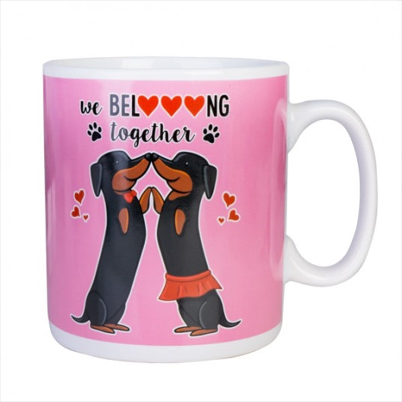 Loving Dachshund Couples Oversized Coffee Mug