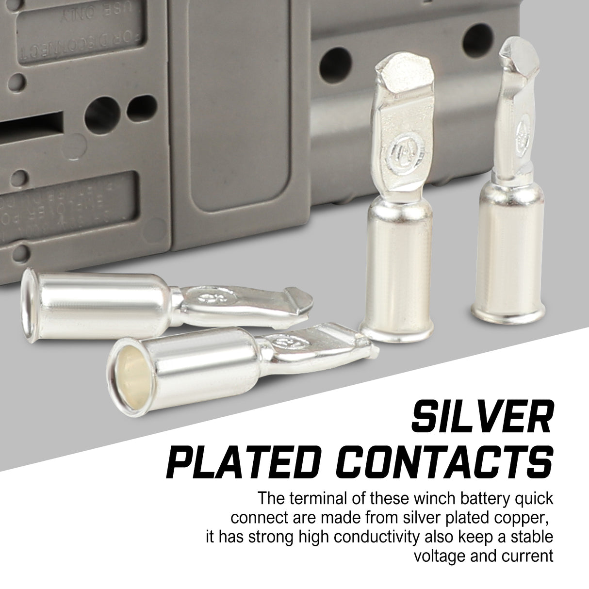 10-Pack 50A Anderson Style Plug Connectors for 12-24V DC Power Tools, 6AWG, Weather-Resistant with Silver-Plated Terminals