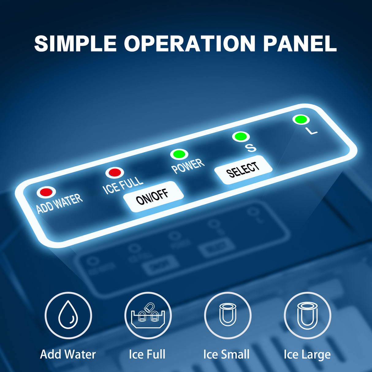 Commercial Portable Ice Maker Machine by X-BULL - 12kg Daily Production, 2 Sizes of Bullet Ice, Black Countertop Design