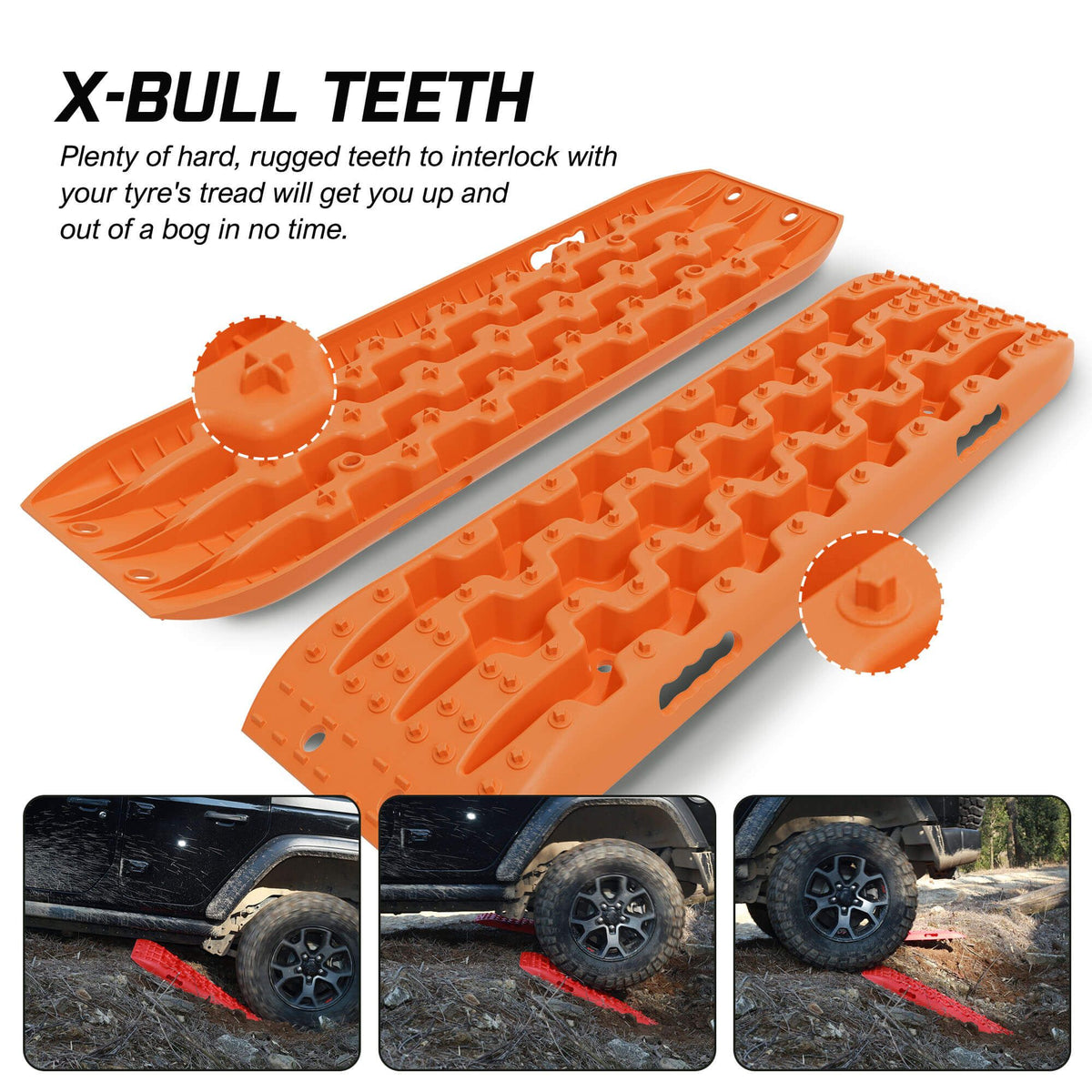 X-BULL Recovery tracks Sand tracks KIT Carry bag mounting pin Sand/Snow/Mud 10T 4WD-Orange Gen3.0