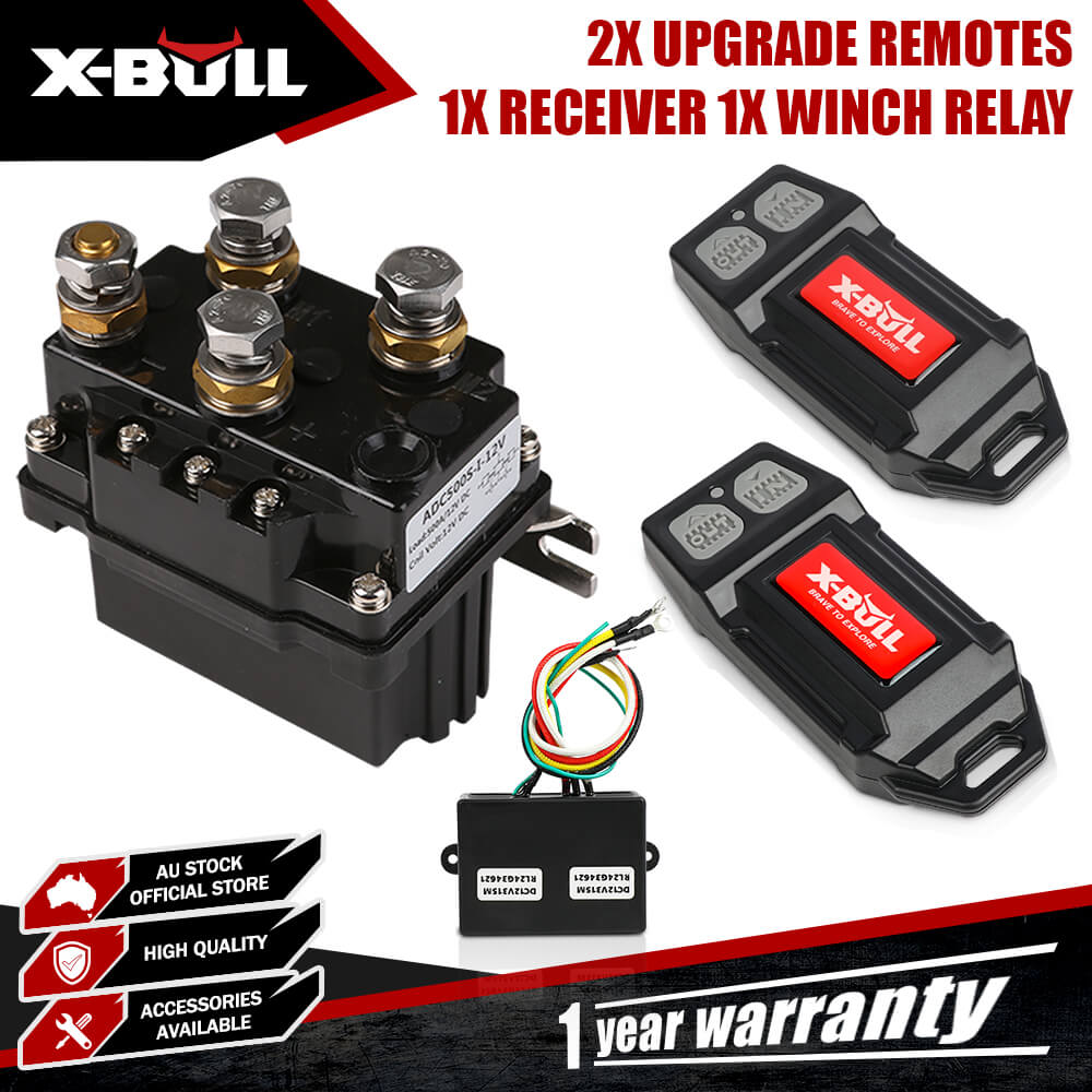 X-BULL 12V Winch Remote Control Winch Relay Solenoid Twin Handset Easy to Install