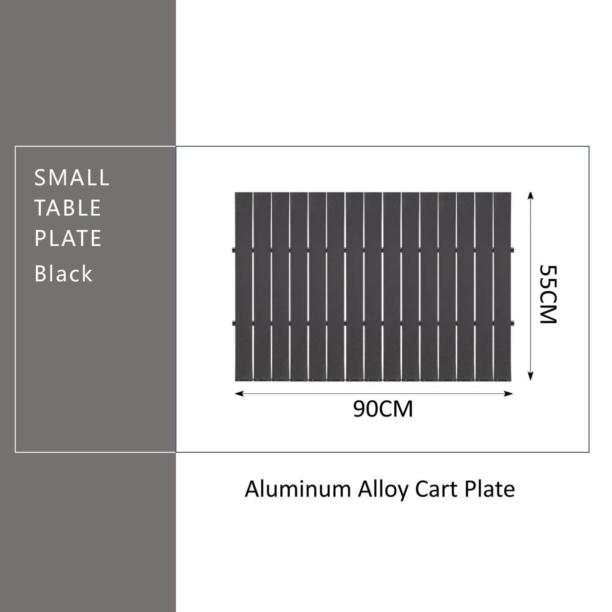 Table Plate for Cart - Small Black