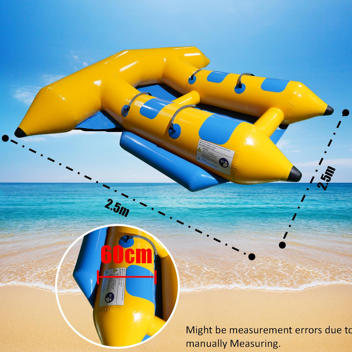 Inflatable 4 Person/Seat Towable Boat Flying Fish Blower