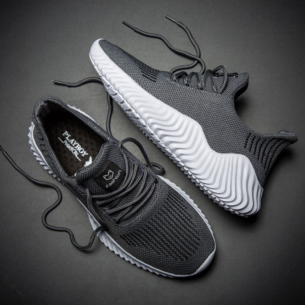 Men's Sneakers Outdoor Road Shoes Breathable Lightweight Non-slip (Grey Size US10=US44)