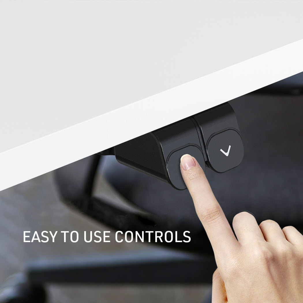 Fortia Sit To Stand Up Standing Desk 120x60cm 72-118cm Electric Height Adjustable 70kg Rated White/White Frame