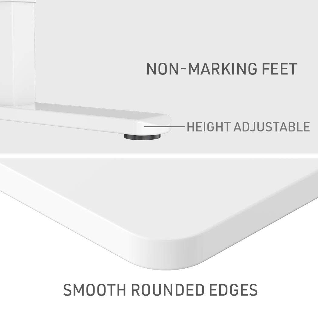 Fortia Sit To Stand Up Standing Desk 120x60cm 72-118cm Electric Height Adjustable 70kg Rated White/White Frame