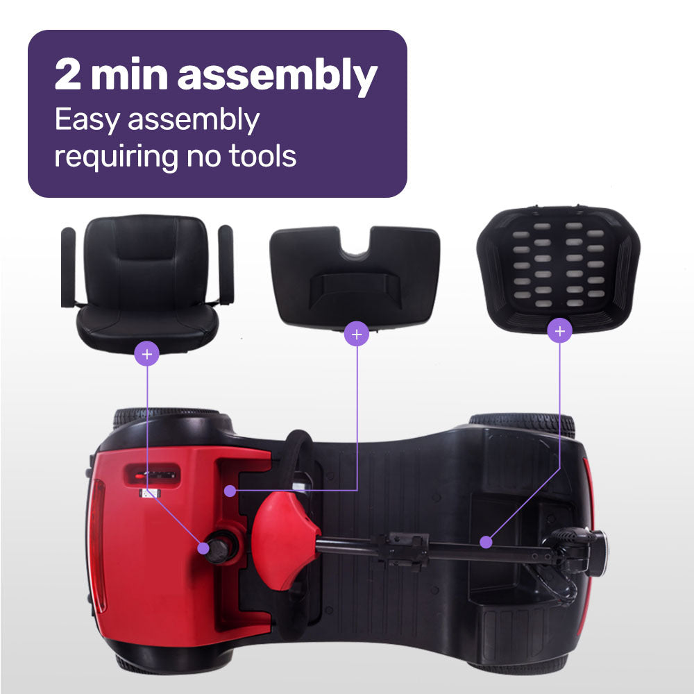 EQUIPMED Mobility Scooter Electric Motorised Power Portable 4 Wheel Folding