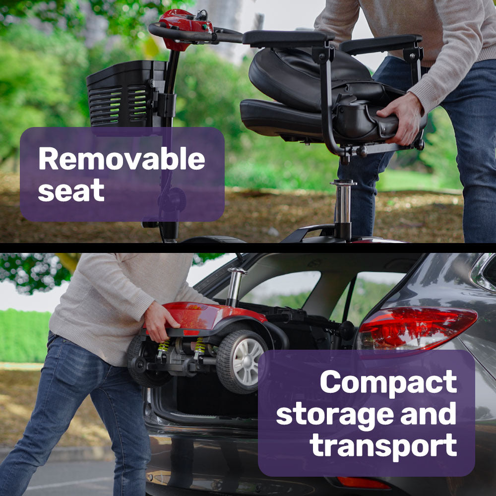 EQUIPMED Mobility Scooter Electric Motorised Power Portable 4 Wheel Folding