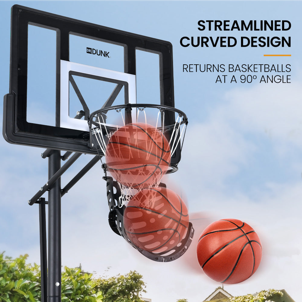DR. DUNK Basketball Return System, with 360 Degree Universal Attachment