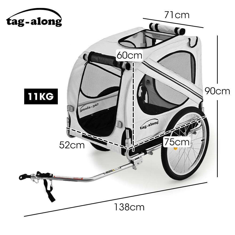 TAG-ALONG Pet & Cargo Bike Trailer, Bicycle Pet & Cargo Trailer, Cargo Carrier, Grey