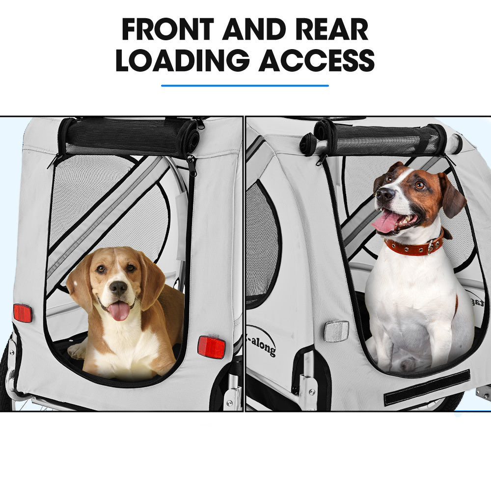 TAG-ALONG Pet & Cargo Bike Trailer, Bicycle Pet & Cargo Trailer, Cargo Carrier, Grey