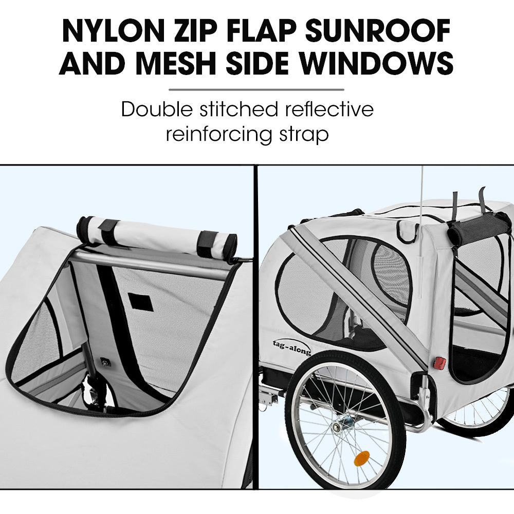 TAG-ALONG Pet & Cargo Bike Trailer, Bicycle Pet & Cargo Trailer, Cargo Carrier, Grey