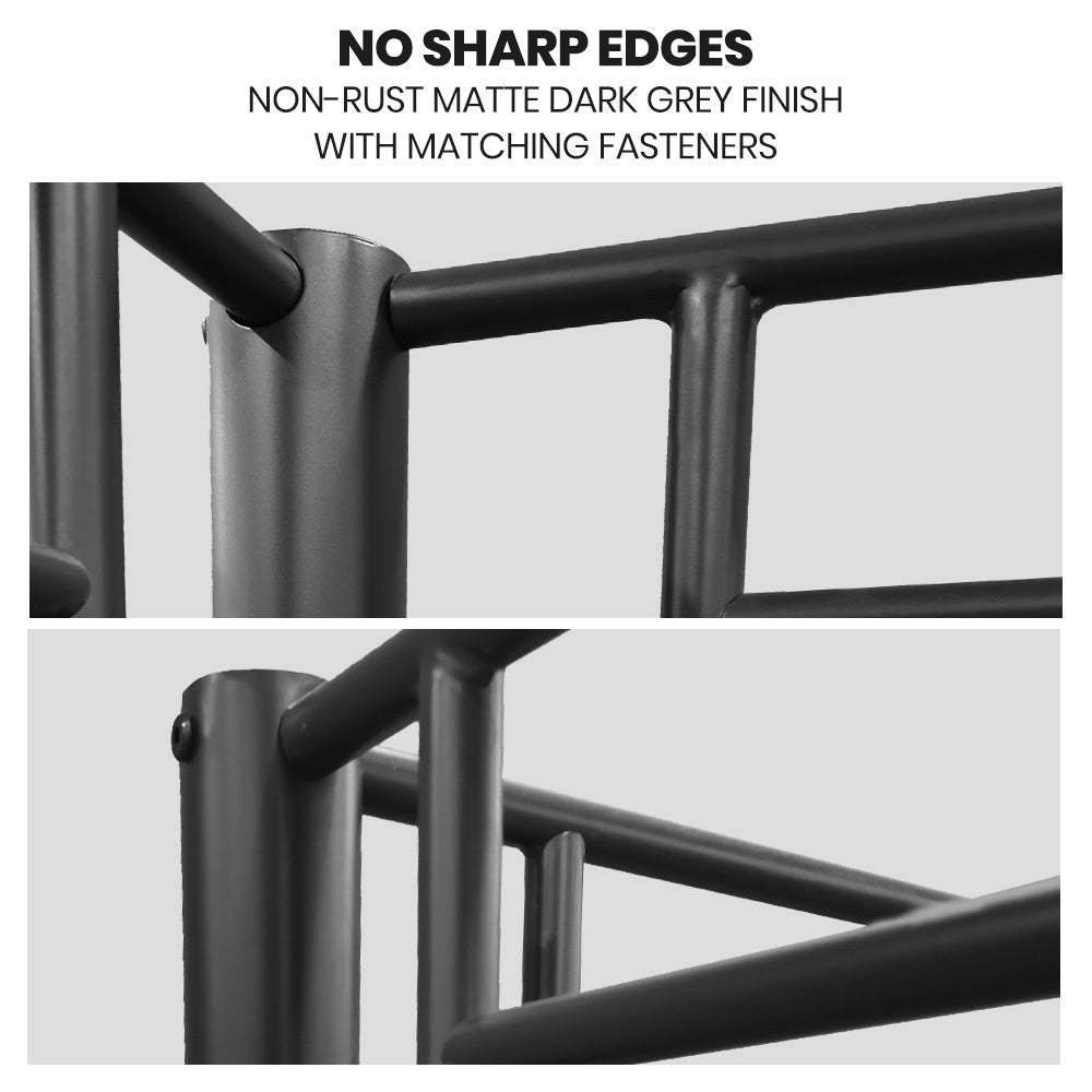 KINGSTON SLUMBER Metal Single over Double Bunk Bed Frame, Dark Matte Grey