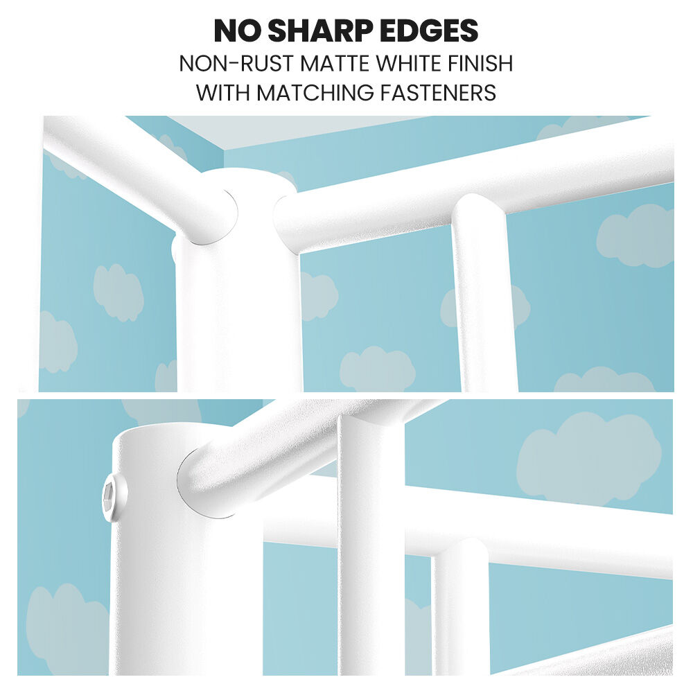 KINGSTON SLUMBER Single over Double Metal Bunk Bed Frame, Matte White