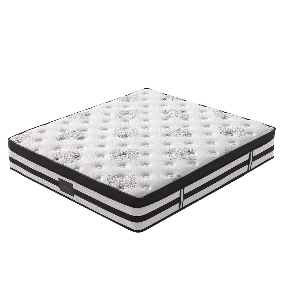 KINGSTON SLUMBER Luxury 34cm Queen Mattress, Medium Firm, Euro Top, 5-Zone Pocket Spring Foam