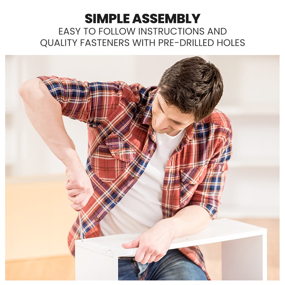 KINGSTON SLUMBER Wooden Kids Single Loft Bed Frame with Desk - White