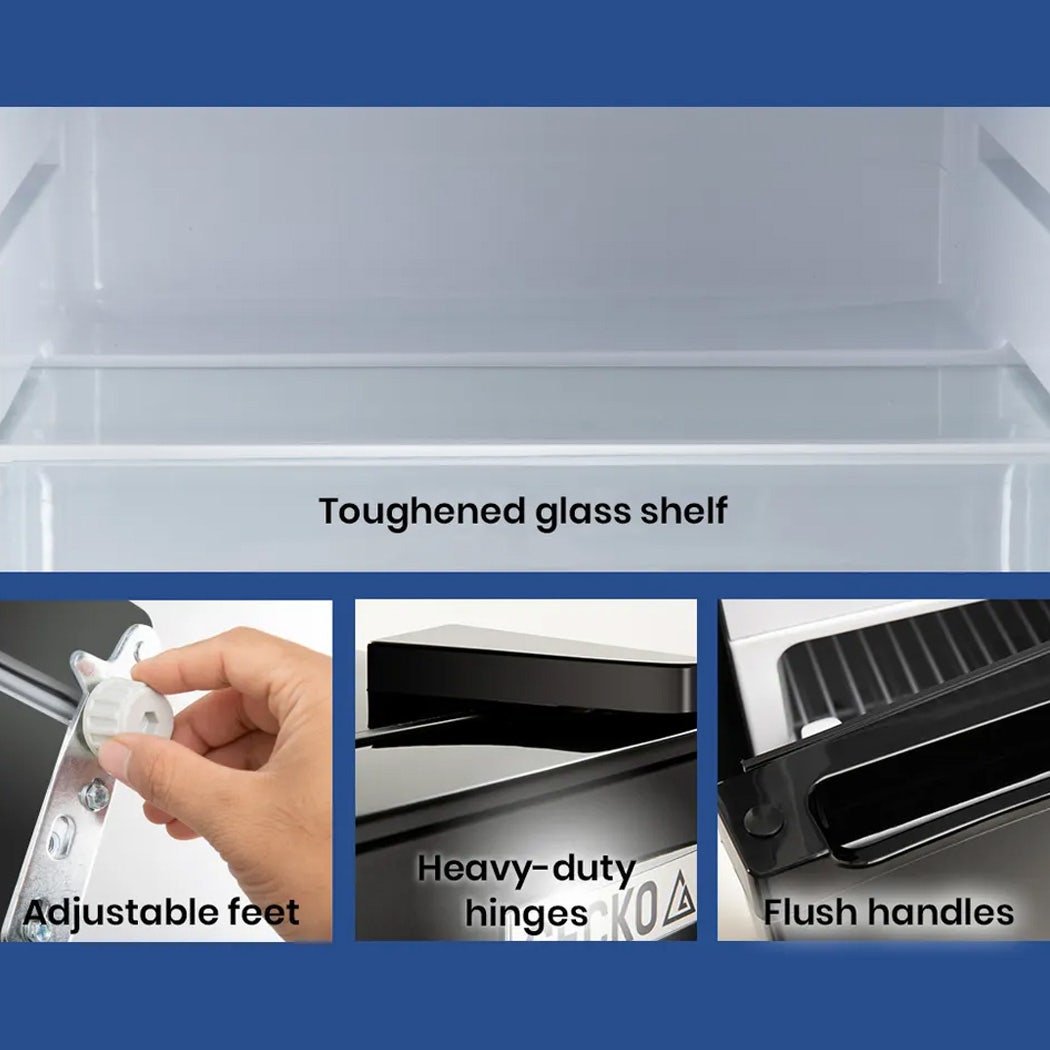 GECKO 125L Portable Upright Fridge, 12V/24V for Motorhome, Caravan, Black