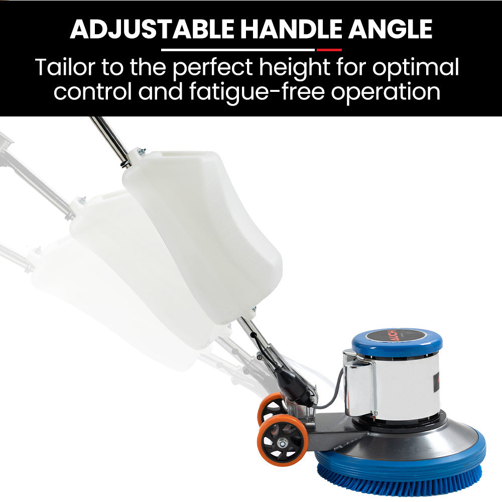 AUCH 17' Commercial Orbital Scrubber & Polisher, Hard Floor Buffer, Carpet Cleaner, 12L Solution Tank, 2 Brushes