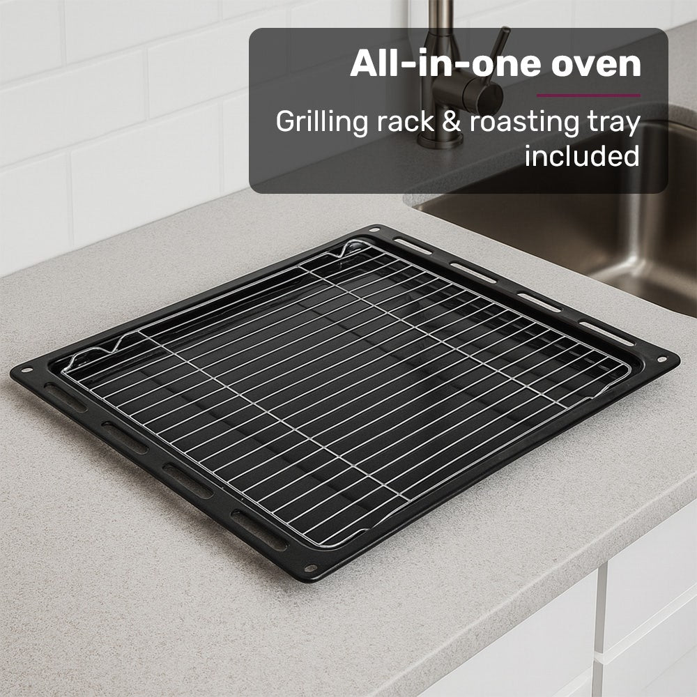 EuroChef 80L Oven Fan Forced Wall Built in Electric Stainless Steel