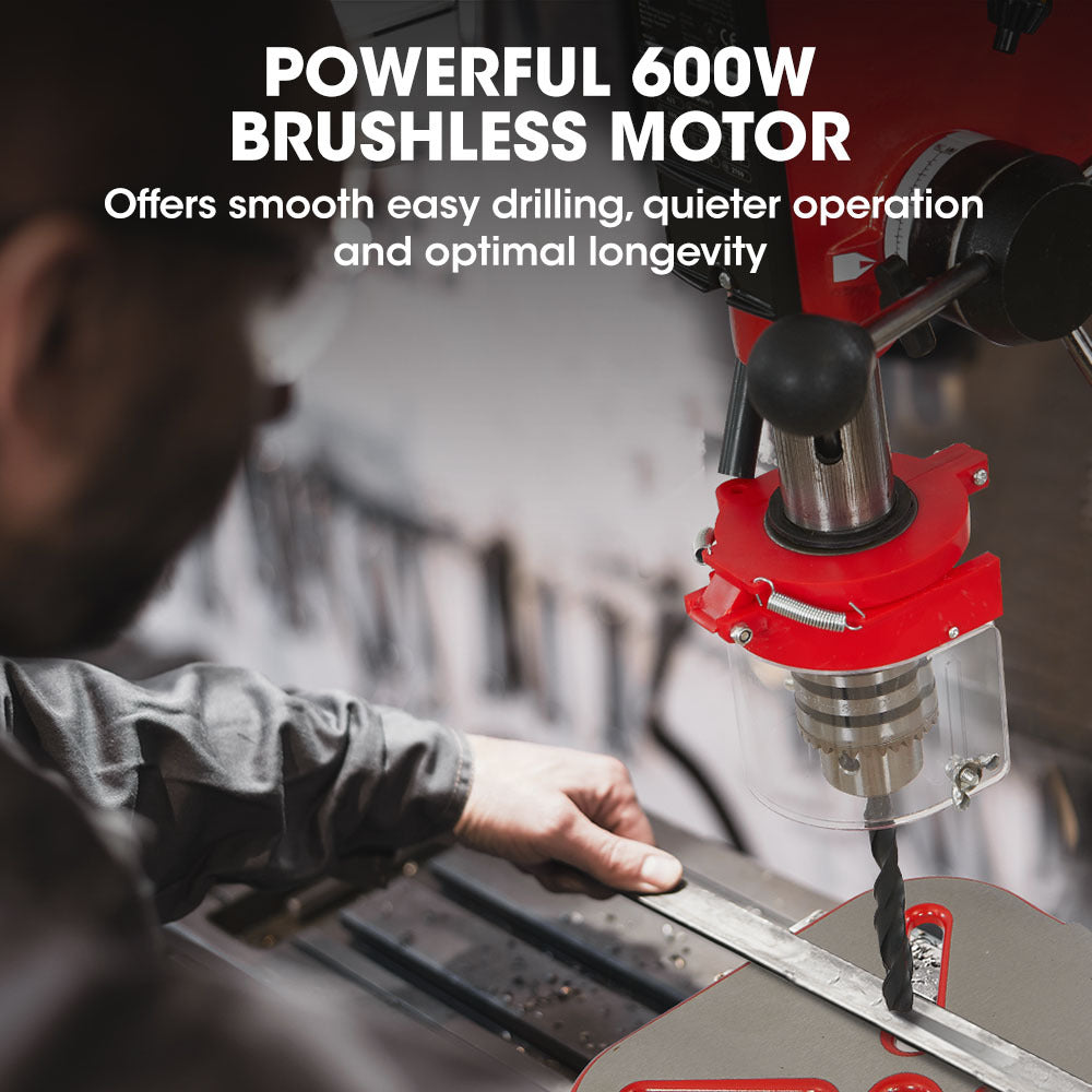 Baumr-AG 600W 12 Pedestal Floor Drill Press, 16 Speeds, 16mm Chuck (DP19)