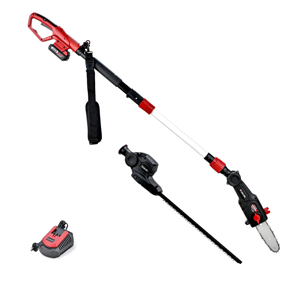 BAUMR-AG 20V SYNC Cordless Pole Saw & Hedge Trimmer Combo, 8 inch Chainsaw Pruner, Telescopic Handle