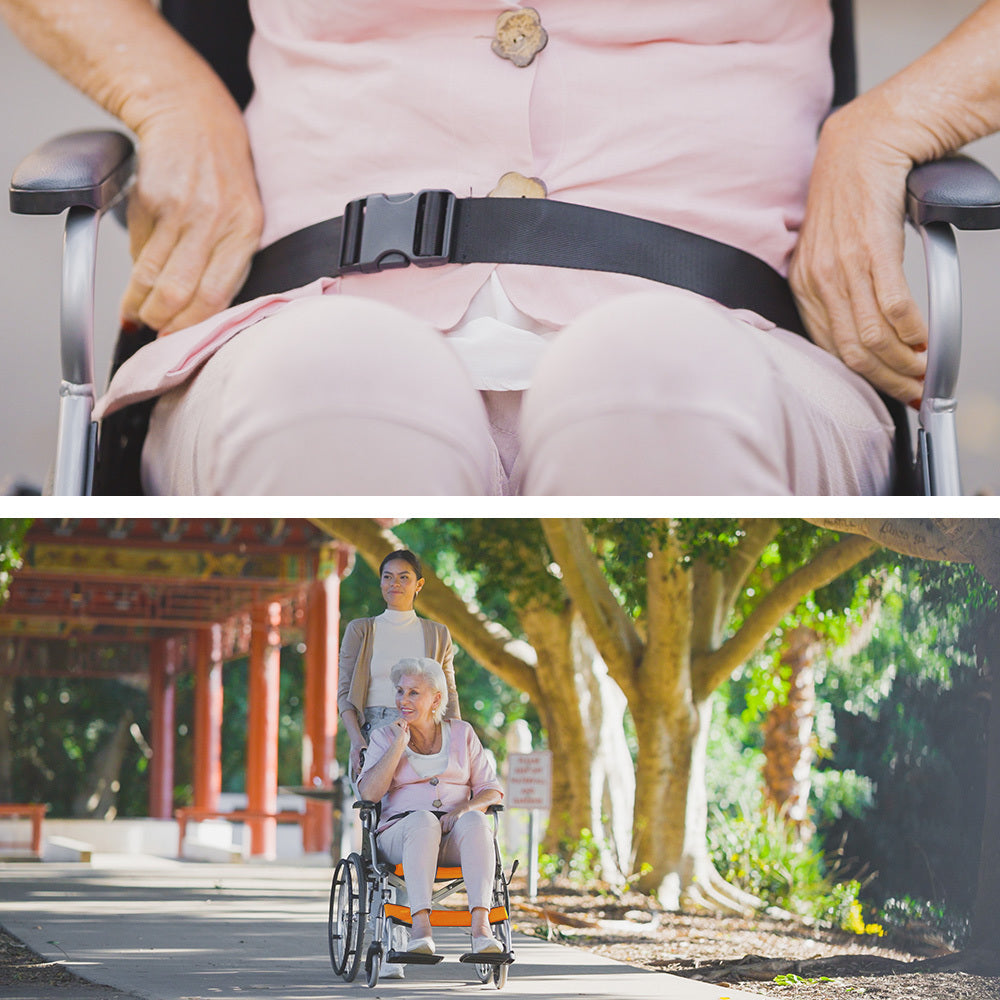 EQUIPMED Folding Aluminium Wheelchair, 20 Wheels, Park Brakes, 100kg Capacity, Orange