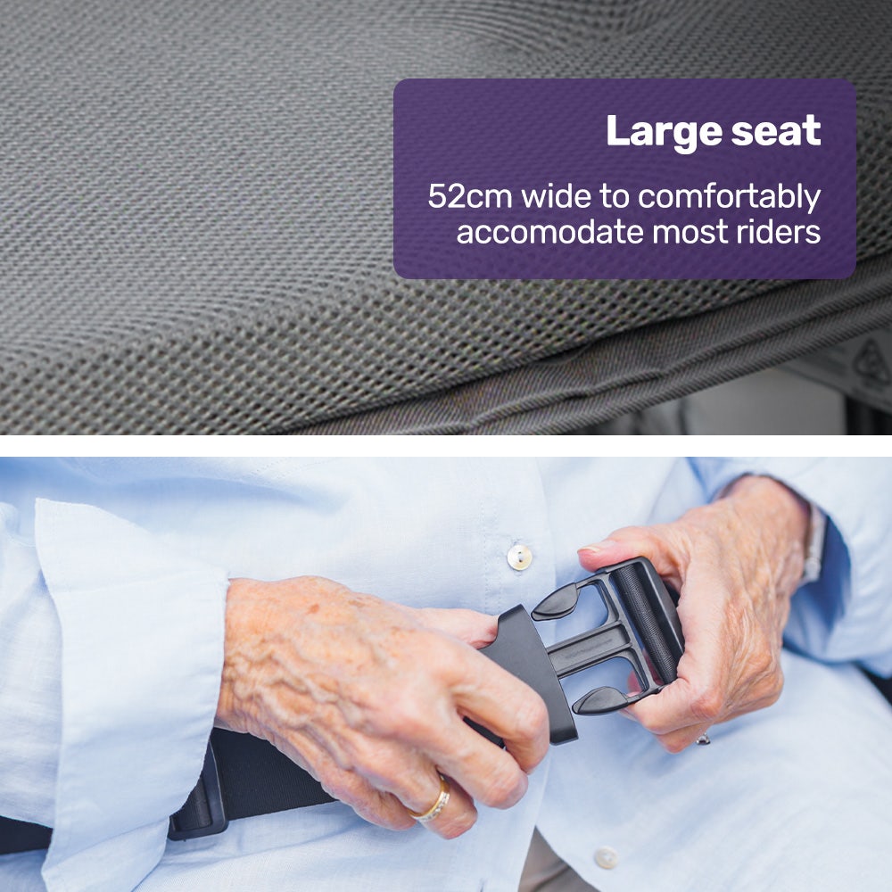 EQUIPMED Electric Folding Wheelchair, Wide Bariatric Chair Seat, Comfortable for S-XL, Long Range, Lithium Battery, Black