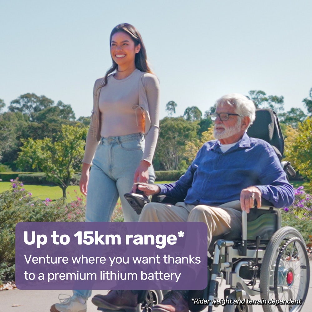 EQUIPMED Power Electric Wheelchair, XL Wide Bariatric Chair Seat, Long Range, Airline Approved, Recline Adjustment, Lithium Battery, 22 Wheels, Headrest, Black