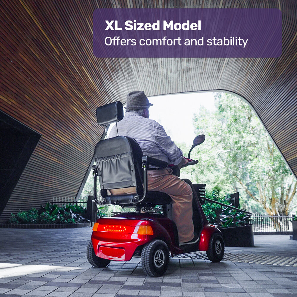 EQUIPMED LeisureCruise Extra Large-Sized, High Power, 182kg Capacity Mobility Scooter  - Red