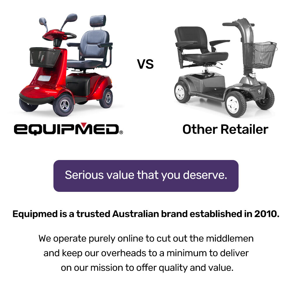 EQUIPMED LeisureCruise Extra Large-Sized, High Power, 182kg Capacity Mobility Scooter  - Red