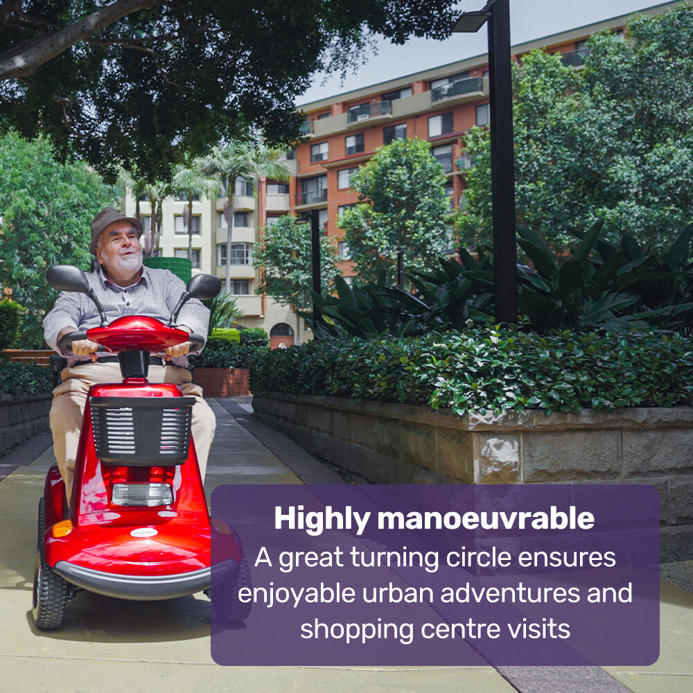 EQUIPMED LeisureCruise Extra Large-Sized, High Power, 182kg Capacity Mobility Scooter  - Red