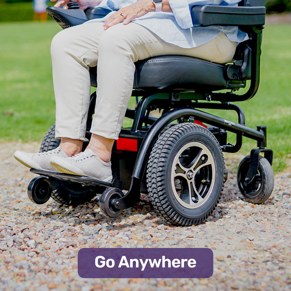 EQUIPMED Front Wheel Drive Power Electric Wheelchair, Up to 35km Range, Ultra-Comfortable, Safe Stable Non-Slip Anti-Roll Back Power Assist Chair