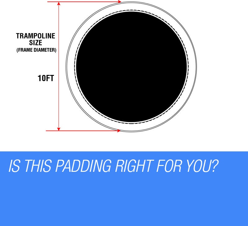 UP-SHOT 10ft Replacement Trampoline Padding - Pads Pad Outdoor Safety Round