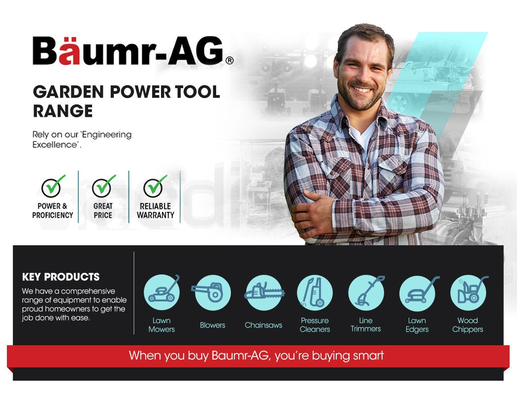 Baumr-AG 31CC Lawn Edger Petrol 4 Stroke Garden Grass Weed Trimmer Blade Cutting