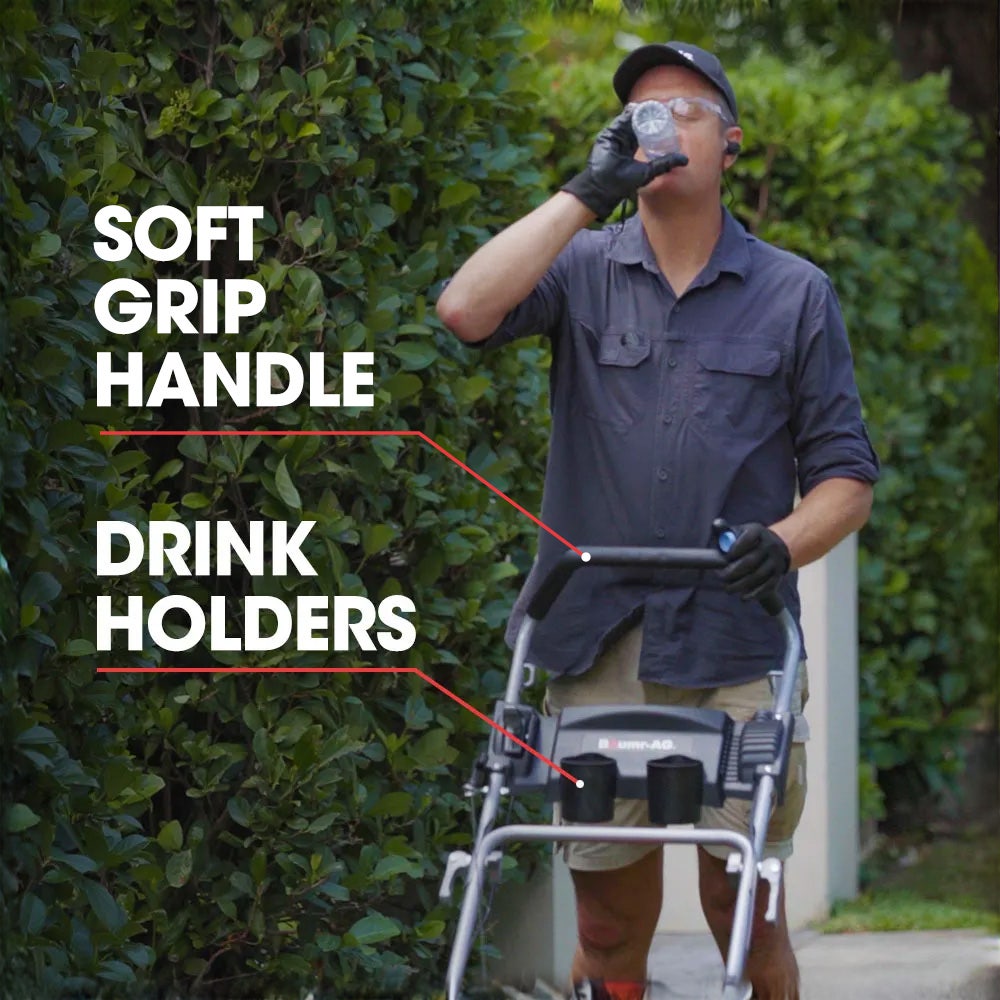 BAUMR-AG 18 150cc Lawn Mower, 8 Heights, Steel Deck, Cup Holders, 4-Stroke Petrol Lawnmower - 730EX