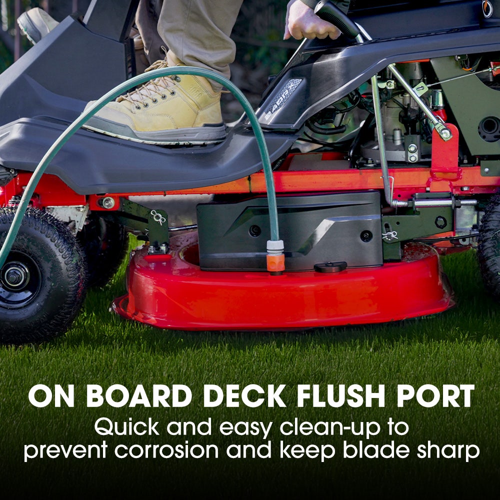 BAUMR-AG 24 Ride On Lawn Mower, Lithium Electric Start System, 6HP 224cc, 5 Cut Heights, Catcher and Mulch Kit