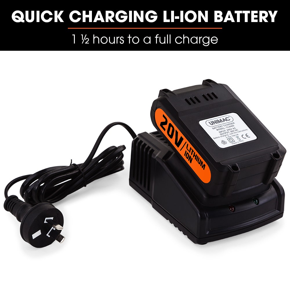 UNIMAC CLS400 20-50mm 16ga Finishing Nail Gun, Cordless 20V Lithium Nailer Kit