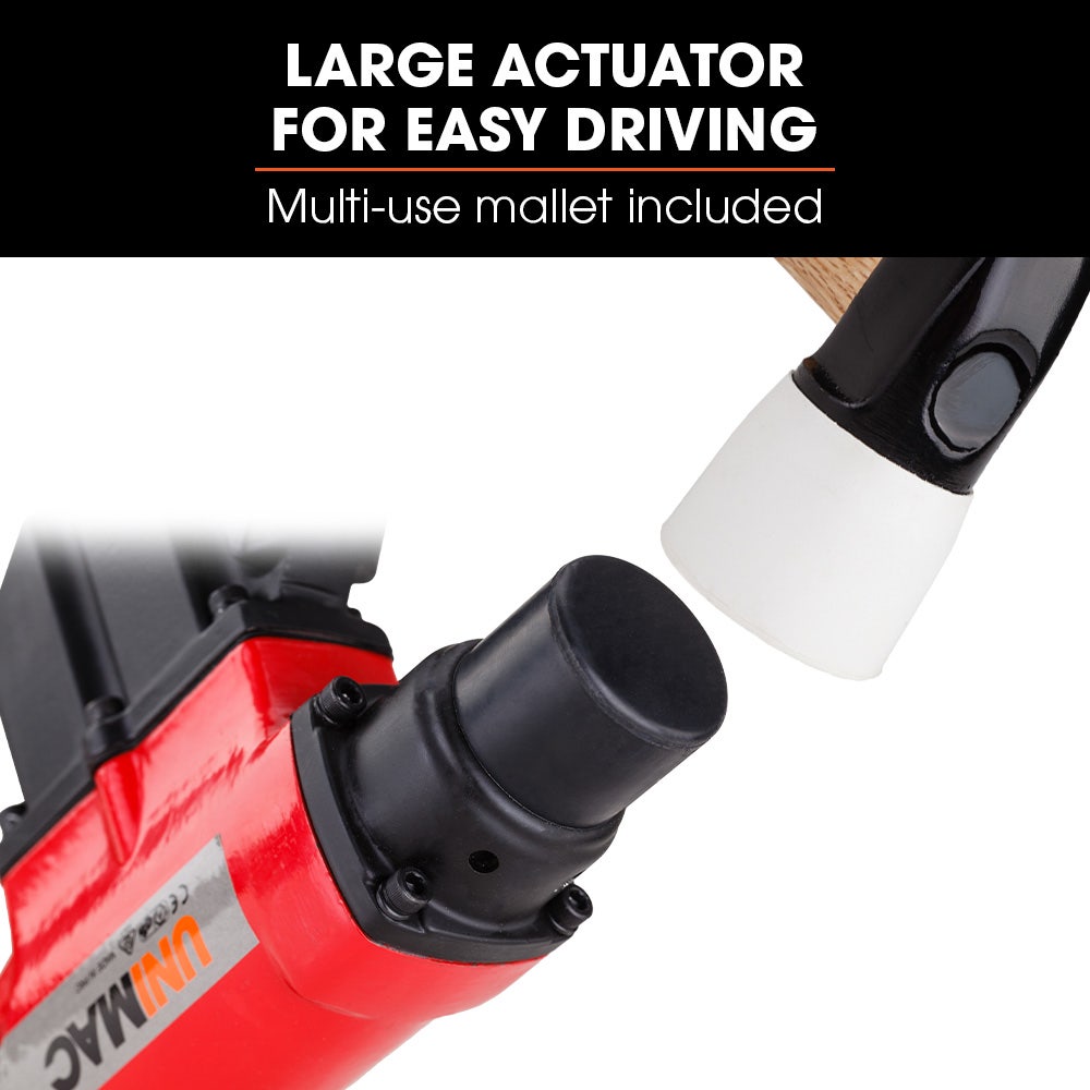 UNIMAC NHF100 37-50mm 16ga Flooring Air Gun Driver, Heavy Duty Pneumatic Floor Nail Gun