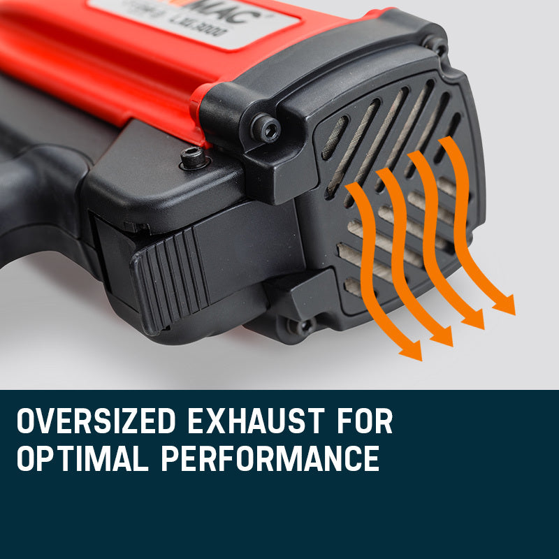 UNIMAC LXG3000 50-90mm 34-Deg Cordless Gas Framing Nail Gun, Commercial Gas Nailer, with 2 Li-Ion Batteries