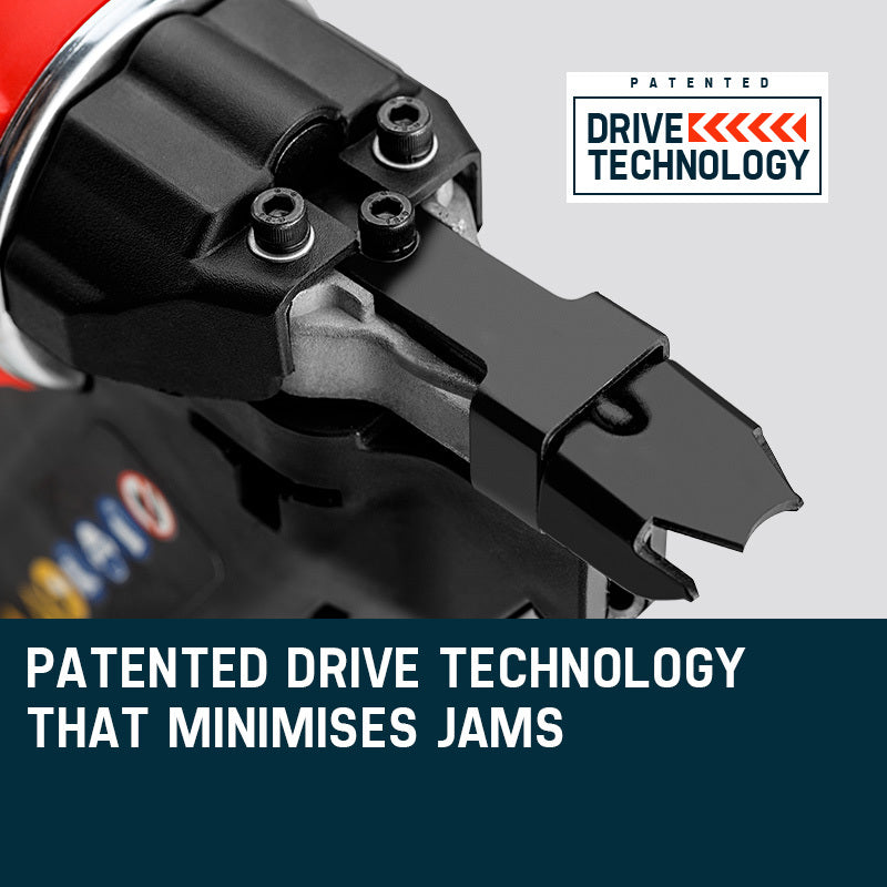 UNIMAC LXG3000 50-90mm 34-Deg Cordless Gas Framing Nail Gun, Commercial Gas Nailer, with 2 Li-Ion Batteries