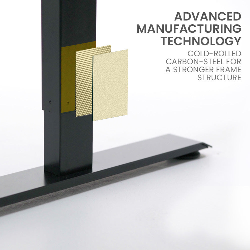 FORTIA Corner Standing Desk 1730W x 1730W x 750D 3 Motors 120kg Load Sit to Stand Up Electric Height Adjustable Black/Black Frame