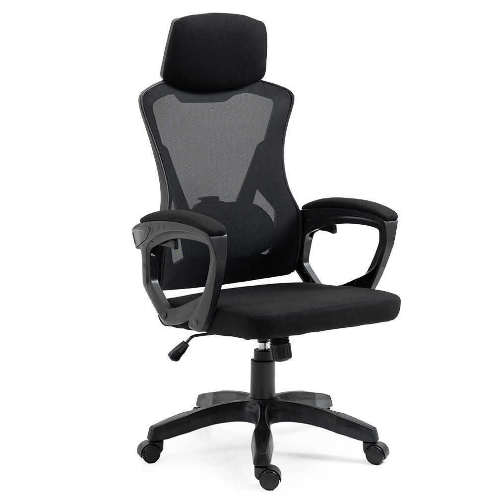 FORTIA Ergonomic Office Desk Chair Height Adjustable Lumbar Support Mesh Fabric Headrest Black