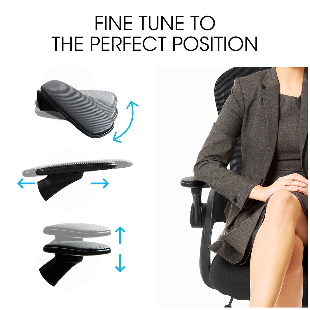 FORTIA Ergonomic Office Desk Chair Coolmesh Fabric Adjustable Recline Black Mesh/Black Frame