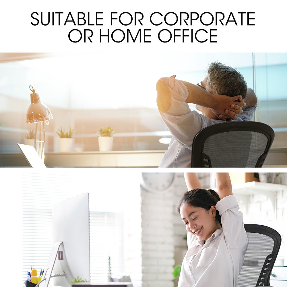 FORTIA Ergonomic Office Desk Chair Coolmesh Fabric Adjustable Recline Black Mesh/Black Frame