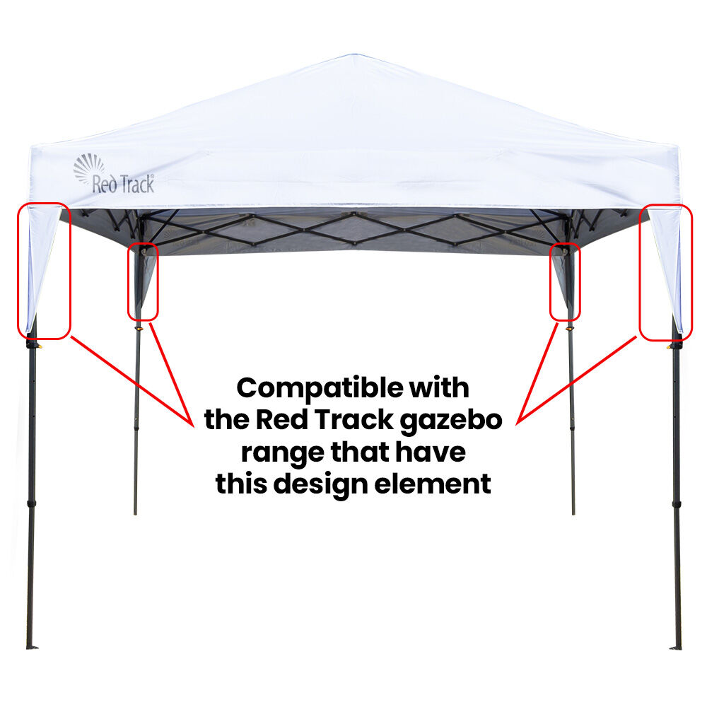 RED TRACK 3x Side Walls for 3x3m Gazebo, White